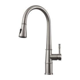 Brushed Nickel Kitchen Faucet with Pull Down Sprayer