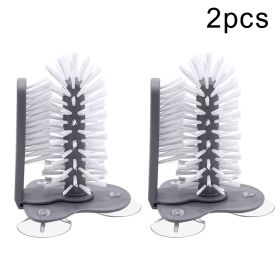 2 In 1 Cleaning Brush Cup Glass Cleaner Bottles Brush Suction Wall Lazy Brush Removable Washing Tools Kitchen Clean Accessories (Color: 2PCS, Ships From: China)