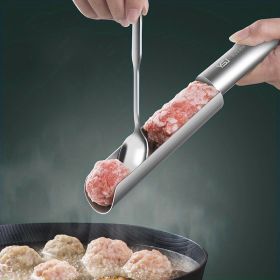 1pc Meatball Maker Stainless Steel Meatball Maker Plastic Meat Baller Spoon DIY Meatball Mold Plastic Meat Balls Fish Balls Beef Balls Processing Spoo (size: Meatball Maker)