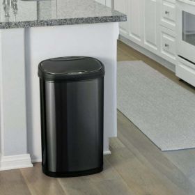 13.2 Gallon Trash Can, Motion Sensor Kitchen Trash Can, Stainless Steel (Actual Color: Black Stainless Steel)